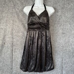 Y2K‎ Babydoll Dress Womens Large Flocked Velvet Whimsigoth Fairycore Goth Bubble